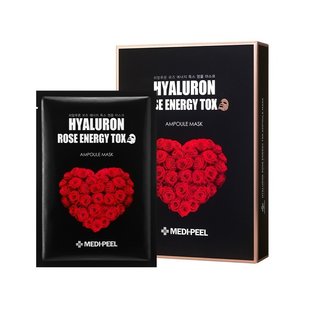 Тканевая маска для лица с розой MEDI-PEEL Hyaluron Rose Energy Tox Ampoule Mask 10 шт - основное фото