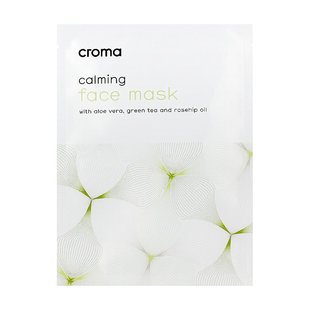 Успокаивающая маска для лица с экстрактом зелёного чая Croma Calming Face Mask Green Tea 1 шт - основное фото