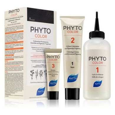 Фарба для волосся (чорний) PHYTO Phytocolor Coloration Permanente 1 Noir - основне фото