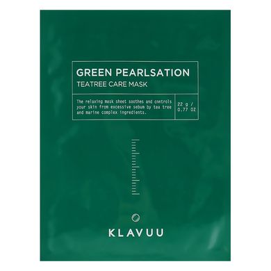 Тканинна маска з олією чайного дерева KLAVUU Green Pearlsation Tea Tree Care Mask 30 мл - основне фото