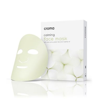 Успокаивающая маска для лица с экстрактом зелёного чая Croma Calming Face Mask Green Tea 1 шт - основное фото
