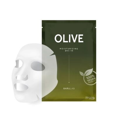 Зволожувальна тканинна маска з екстрактом оливок BARULAB The Clean Vegan Olive Mask 23 мл - основне фото