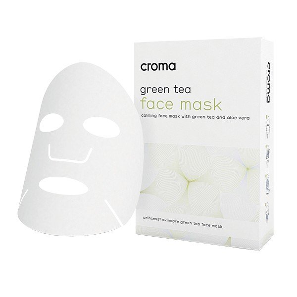 Успокаивающая маска с зелёным чаем CROMA Face Mask with Green Tea 8 шт - основное фото