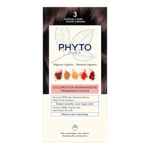 Краска для волос (тёмный шатен) PHYTO Phytocolor Coloration Permanente 3 Chatain Fonce 112 мл - основное фото