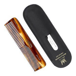 Карманный гребень для волос в чехле Kent Brushes Handmade Comb With Leather Tab And Case Fine Hair 112 мм - основное фото