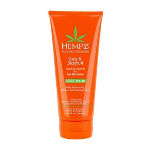 Молочко для тела с автозагаром HEMPZ Touch Of Summer Moisturizing Gradual Self-Tanning Creme For Fair Skin Tones With SPF 30 200 мл - основное фото