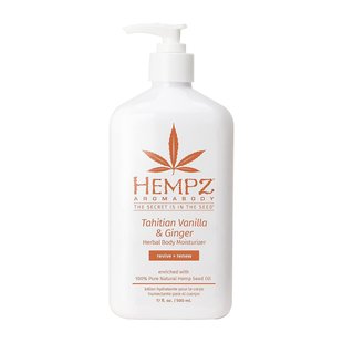 Молочко для тіла «Таїтянська ваніль-імбир» HEMPZ AromaBody Tahitian Vanilla & Ginger Herbal Body Moisturizer 500 мл - основне фото