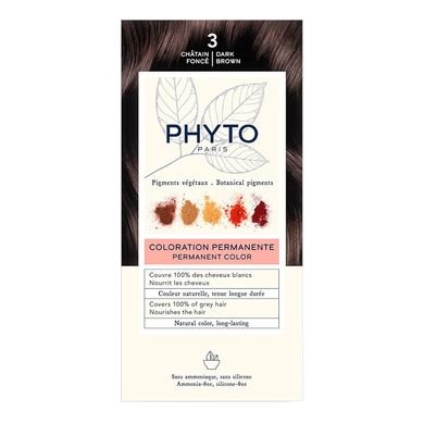 Краска для волос (тёмный шатен) PHYTO Phytocolor Coloration Permanente 3 Chatain Fonce - основное фото