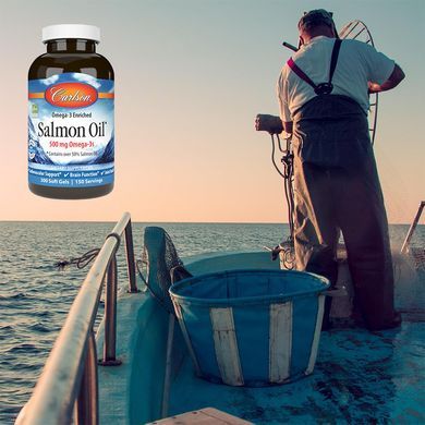 Лососевое масло Carlson Labs Omega-3 Enriched Salmon Oil 500 mg 300 шт - основное фото