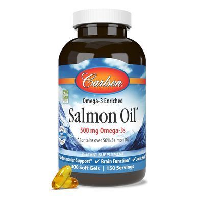 Лососевое масло Carlson Labs Omega-3 Enriched Salmon Oil 500 mg 300 шт - основное фото