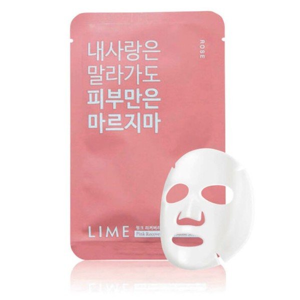 Тканинна зволожувальна маска з екстрактом троянди LIME Pink Recovery Mask Moist Solution 25 мл - основне фото