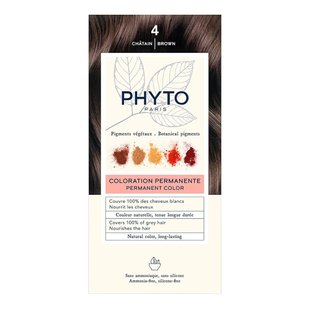 Краска для волос (шатен) PHYTO Phytocolor Coloration Permanente 4 Chatain 112 мл - основное фото