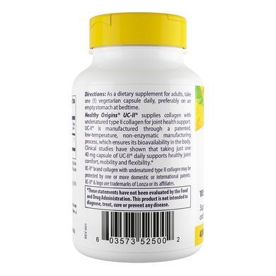 Колаген II типу Healthy Origins Natural UC-II з неденатурованим колагеном II типу 40 mg 60 шт - основне фото