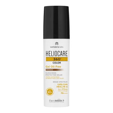 Сонцезахисний гель з бронзовим відтінком Cantabria Labs Heliocare 360 Color Gel Oil-Free Sunscreen SPF 50+ Bronze 50 мл - основне фото