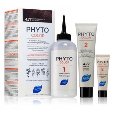 Краска для волос (насыщенный глубокий каштан) PHYTO Phytocolor Coloration Permanente 4,77 Chatain Marron Profond - основное фото