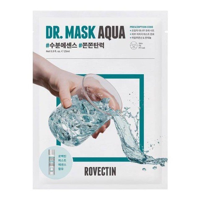Інтенсивна зволожувальна тканинна маска для обличчя ROVECTIN Skin Essentials Dr. Mask Aqua 25 мл - основне фото