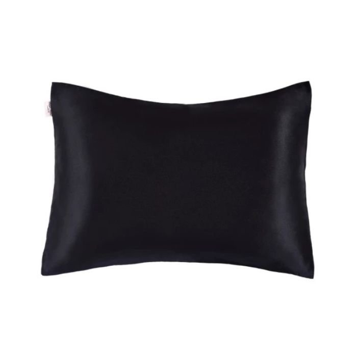 Чёрная наволочка из натурального шёлка и сатина Mon Mou Soft Silk Pillowcase Black 1 шт - основное фото