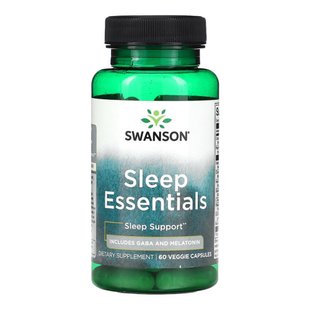 Добавка для покращення сну Swanson Sleep Essentials з ГАБА та мелатоніном 60 шт - основне фото