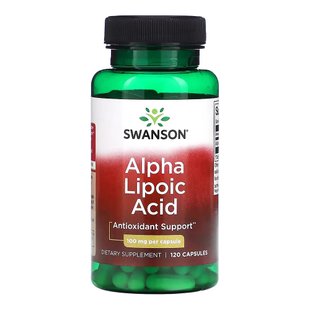 Альфа-ліпоєва кислота в капсулах Swanson Alpha Lipoic Acid 100 мг 120 шт - основне фото