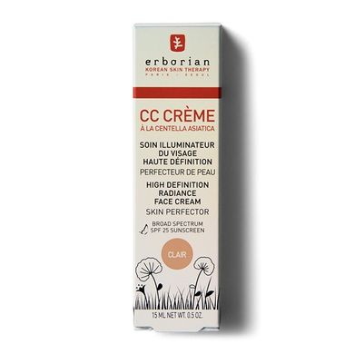 CC-крем «Контроль кольору» Erborian CC Cream A La Centella Asiatica SPF 25 Clair 15 мл - основне фото