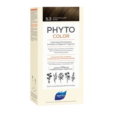 Фарба для волосся (світлий золотистий шатен) PHYTO Phytocolor Coloration Permanente 5.3 Chatain Clair Dore - основне фото