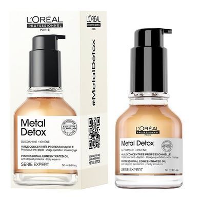 Олія для зменшення ламкості волосся та зміни кольору L'Oreal Professionnel Metal Detox Concentrated Oil 50 мл - основне фото