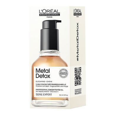 Олія для зменшення ламкості волосся та зміни кольору L'Oreal Professionnel Metal Detox Concentrated Oil 50 мл - основне фото
