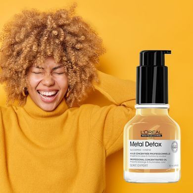 Олія для зменшення ламкості волосся та зміни кольору L'Oreal Professionnel Metal Detox Concentrated Oil 50 мл - основне фото