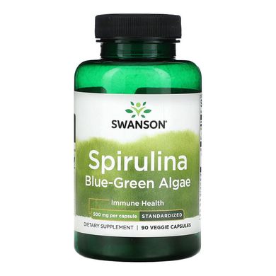 Спіруліна Swanson Spirulina Blue-Green Algae Standardized 500 мг 90 шт - основне фото