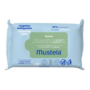 Детские влажные салфетки Mustela Toallitas Limpiadoras Con Aguacate Bio 20 шт - основное фото