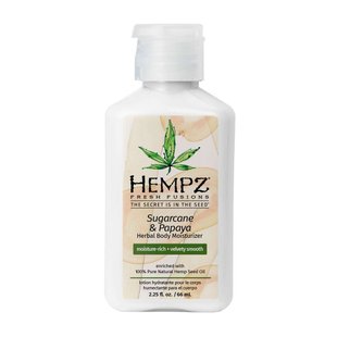 Молочко для тіла «Тростниний цукор-папая» HEMPZ Fresh Fusions Sugarcane & Papaya Herbal Body Moisturizer 65 мл - основне фото