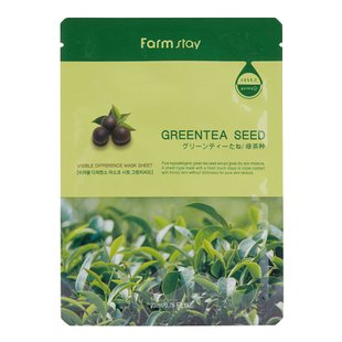 Тканевая маска с экстрактом зелёного чая FarmStay Visible Difference Mask Sheet Green Tea Seed 23 мл - основное фото