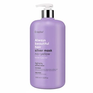 Фиолетовая маска для светлых волос Erayba ABH Silver No-Yellow Mask 1000 мл - основное фото