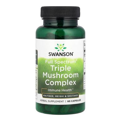 Добавка з трьох грибів для імунітету Swanson Triple Mushroom Complex 3 Mushroom Formula 60 шт - основне фото