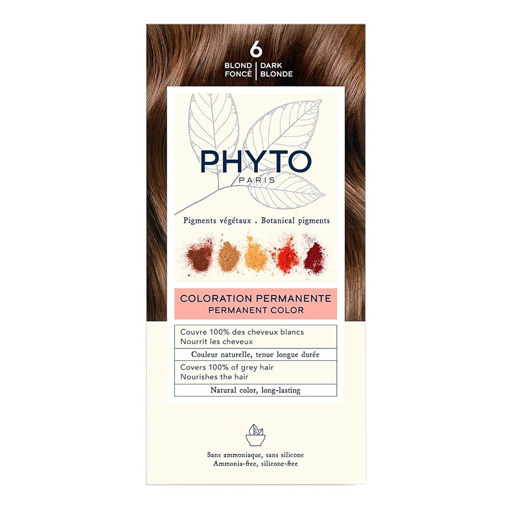 Краска для волос (тёмный блонд) PHYTO Phytocolor Coloration Permanente 6 Blond Fonce - основное фото