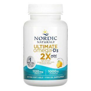 Омега-3 з вітаміном D3 з лимонним смаком Nordic Naturals Ultimate Omega-D3 2X Lemon 1120 мг/1000 МО 60 шт - основне фото