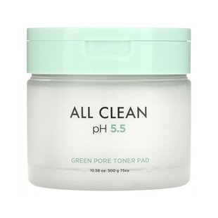 Успокаивающие пэды для сужения пор Heimish All Clean Green Pore Toner Pad 75 шт - основное фото