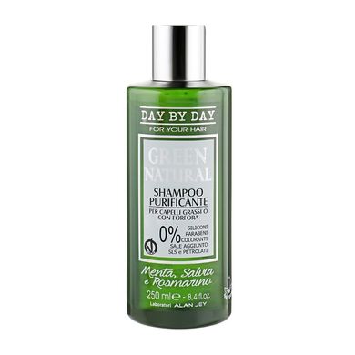 Очищувальний шампунь для жирного волосся з лупою Alan Jey Green Natural Shampoo Purificante 250 мл - основне фото