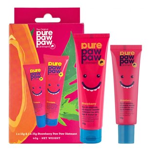 Восстанавливающий бальзам для губ «Клубничный смузи» Pure Paw Paw Ointment Strawberry Duo 2 шт - основное фото