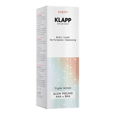 Пилинг с кислотами Klapp Purify Multi Level Performance Cleansing Triple Action Glow Peeling AHA + BHA 30 мл - основное фото