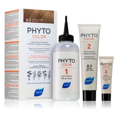 Краска для волос (золотистый блонд) PHYTO Phytocolor Coloration Permanente 8,3 Blond Clair Dore - основное фото