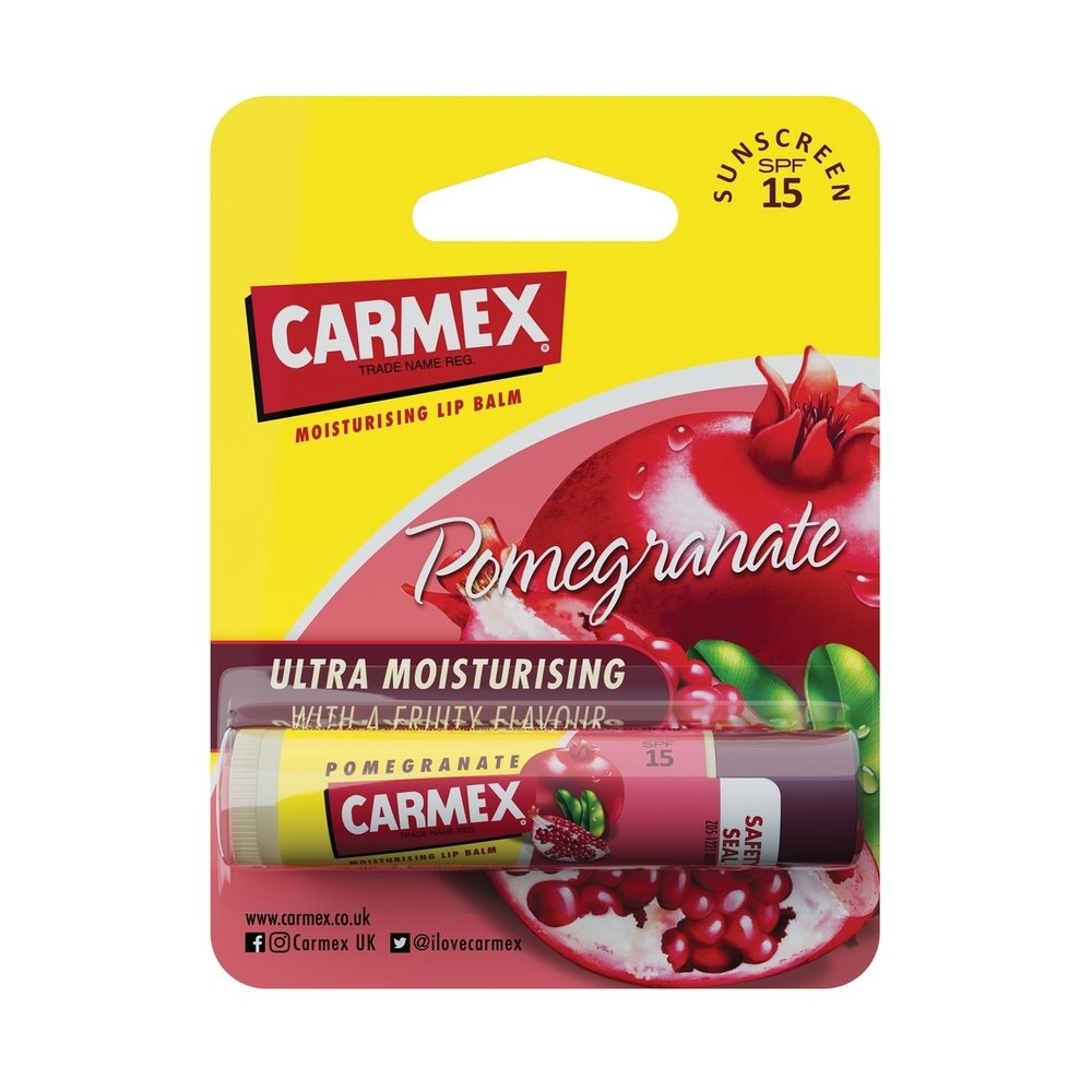 Бальзам для губ со вкусом граната Carmex Premium Stick Pomegranate SPF 15 Blister Pack стик 4,25 г - основное фото