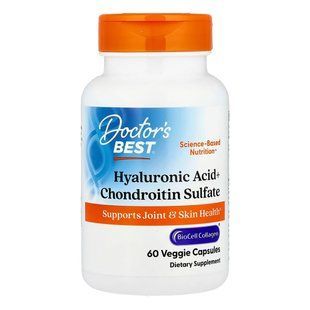 Гіалуронова кислота з хондроїтином і колагеном в таблетках Doctor's Best Hyaluronic Acid + Chondroitin Sulfate With BioCell Collagen 60 шт - основне фото