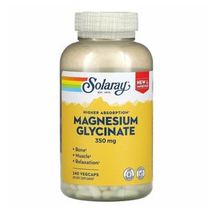 Магний глицинат в капсулах Solaray Magnesium Glycinate 350 mg 240 шт - основное фото