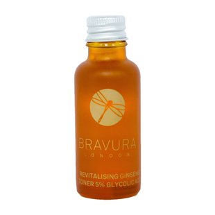 Тонер с женьшенем и гликолевой кислотой Bravura London Revitalising Ginseng Toner With Glycolic Acid 5 30 мл - основное фото