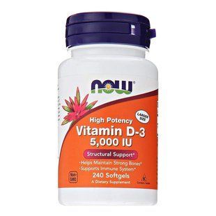 Витамин D-3 Now Foods Vitamin D-3 5000 IU 240 шт - основное фото