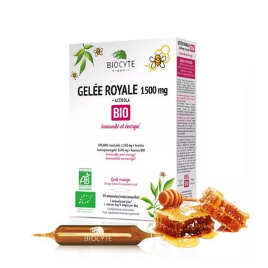 Харчова добавка Biocyte Royal Jelly 1500 Mg Organic 20 шт - основне фото