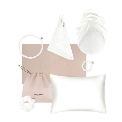 Подарунковий набір для дбайливого догляду за шкірою та волоссям білий Mon Mou Soft Silk Set White - основне фото