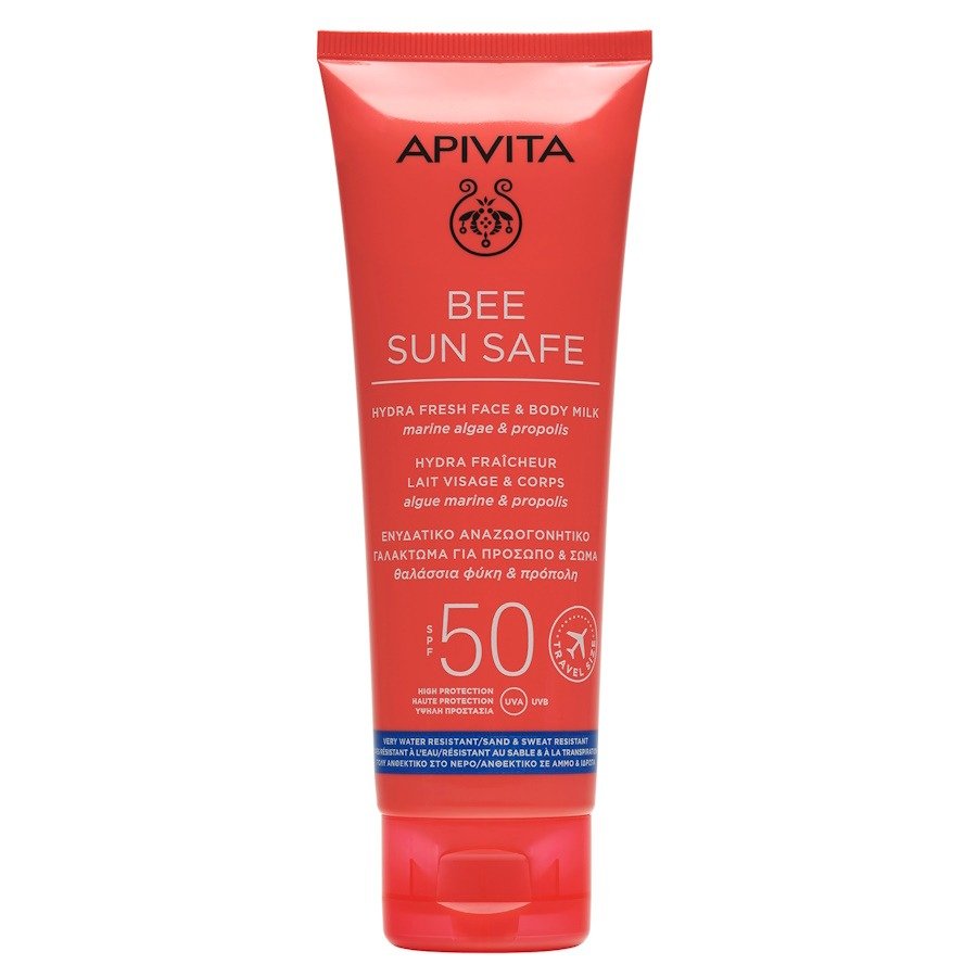 Сонцезахисне молочко для обличчя та тіла Apivita Bee Sun Safe Hydra Fresh Face & Body Milk SPF 50 100 мл - основне фото