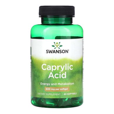 Капсули каприлової кислоти Swanson Caprylic Acid 600 мг 60 шт - основне фото